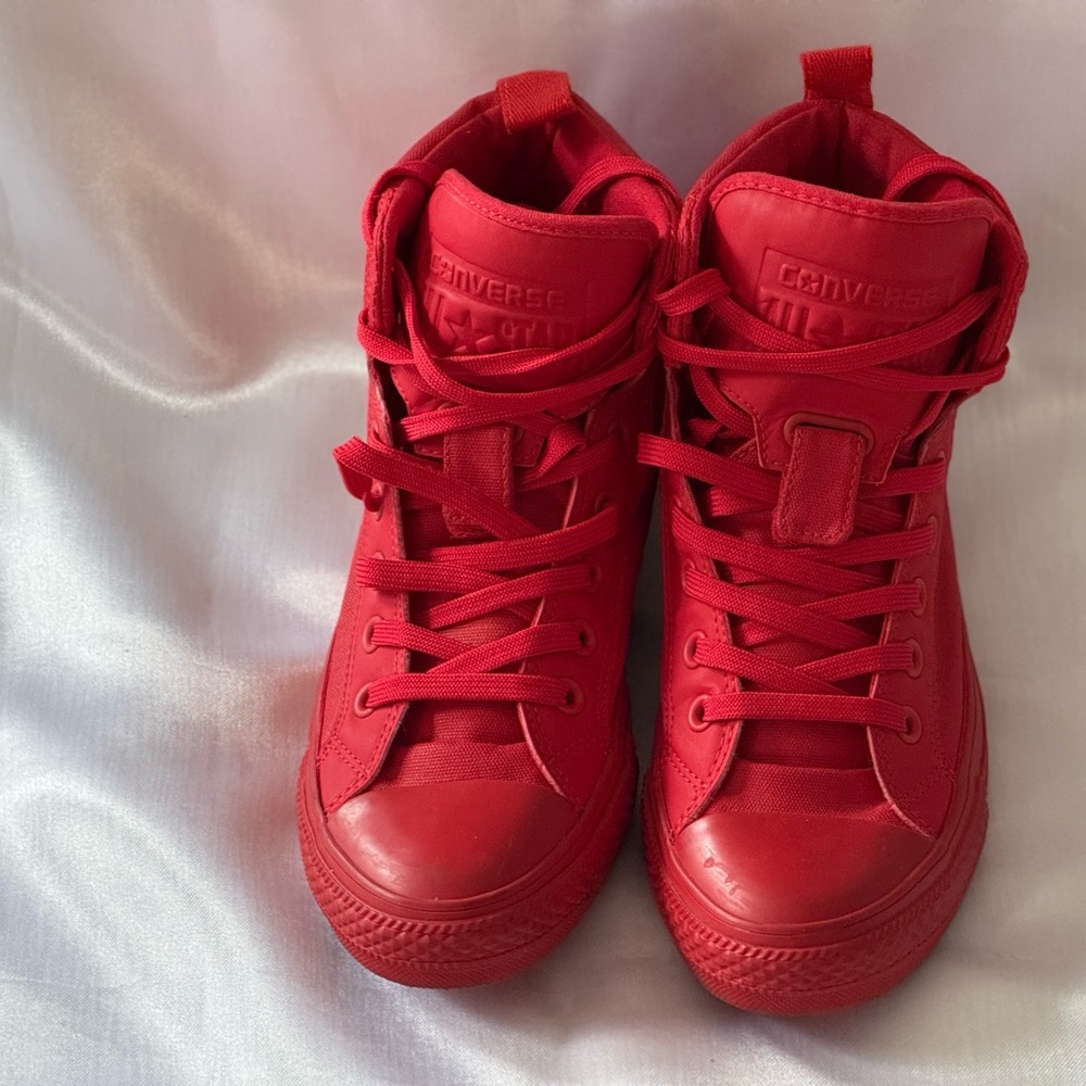 Converse Red High-Top Sneakers with Padded Ankle
